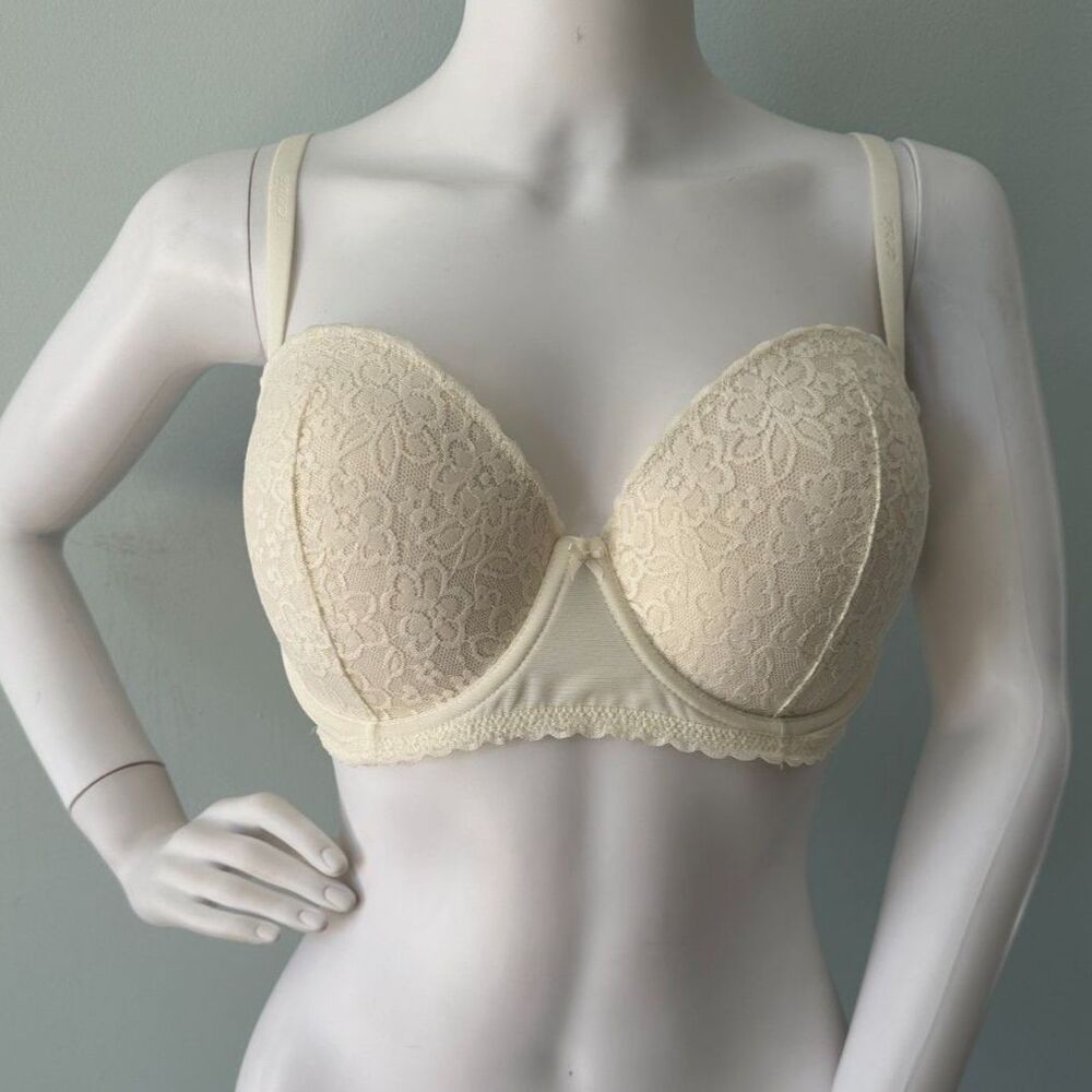 Aerie Lace Underwire Bra Cream Ivory Floral Lace Lingerie Women's size 36DD